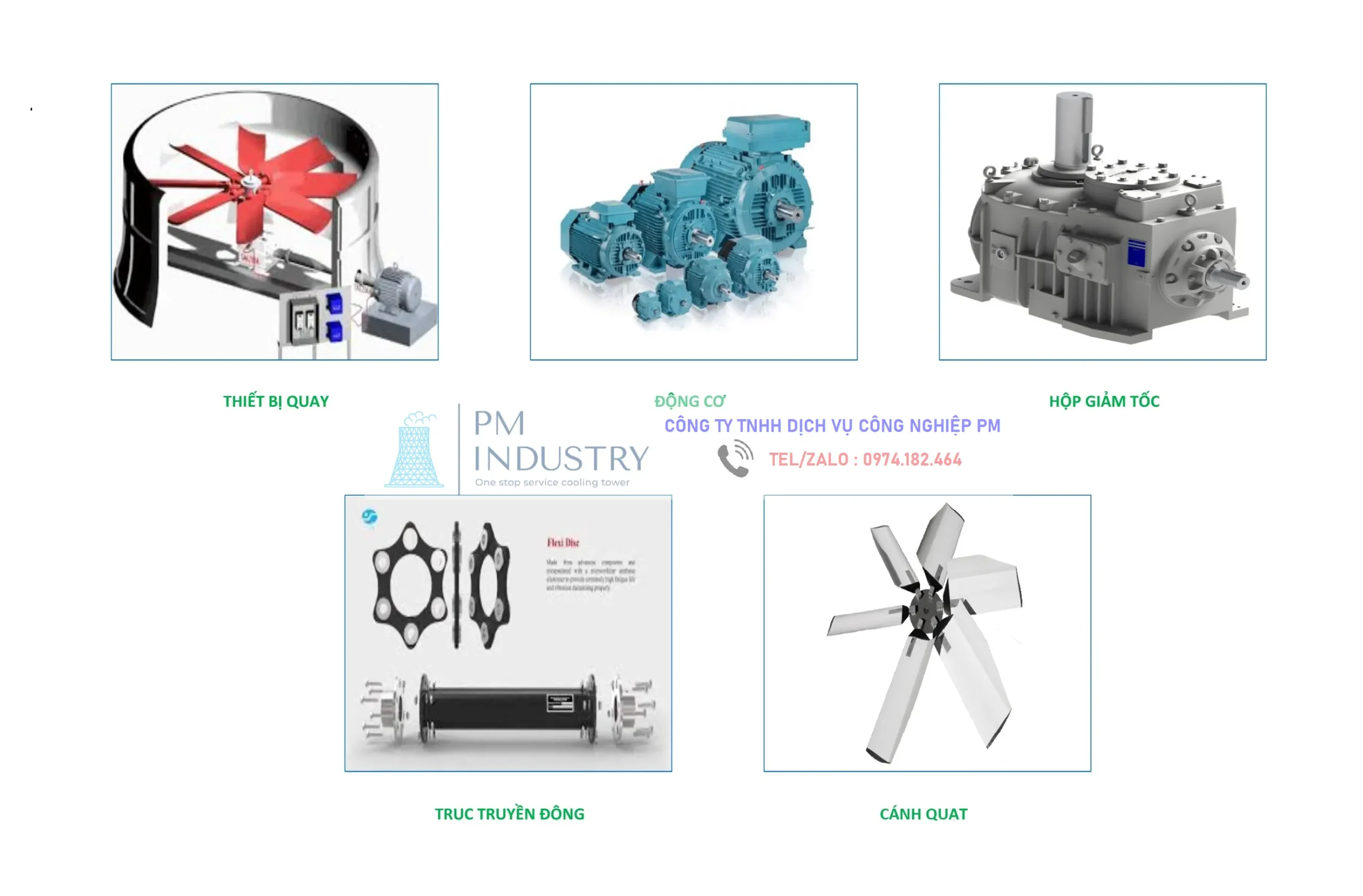 LINH KIỆN THÁP GIẢI NHIỆT - THIẾT BỊ QUAY