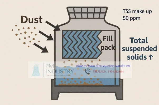 COOLING TOWER FILL FOULING CAUSE DUST
